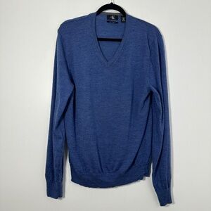 Calvin Klein Merino Wool Sweater Mens Large Blue Used Good Condition